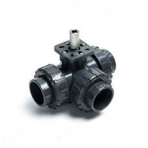 Buy cheap PN40 PVC Flanged Ball Valve , Pneumatic 3 Way Ball Valve With L Type T Type product