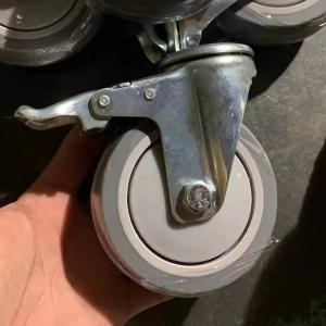 Buy cheap 4 Inch Grey TPR Shopping Trolley Wheels With Locks Soft Bolt Hole Swivel Casters With Covers product