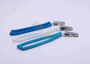 China Plastic EVA Coil Tool Lanyard Dental Stretchy Coiled Cord 2*8*300MM With Crocodile Clip on sale