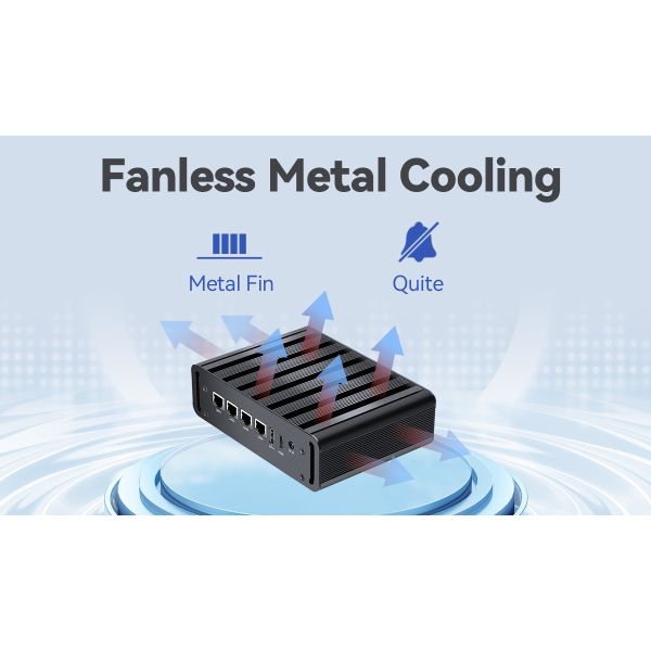 Intel N100 4 LAN Dual COM Industrial Mini Fanless PC With WIFI DDR4 16G RAM Windows Linux