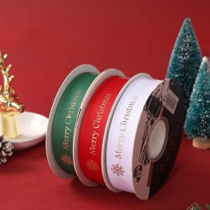 Buy cheap Merry Christmas Gift Packing Christmas Grosgrain Ribbon 2.5cmX50Y 1 Inch Grosgrain Ribbon product