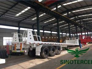 China 13m Container Flat Bed Semi Trailer 60tons 3 Axles Semi Trailer on sale