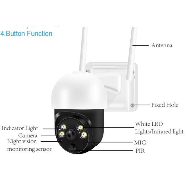 Night Vision Solar Power Security Camera 1080P Home Security Yard Garden PTZ Camera