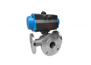 Buy cheap Single Acting Pneumatic Actuated 3 Way Valve , ISO5211 Pneumatic On Off Valve product