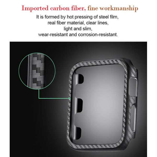 Shock Proof Glossy Finish Carbon Fiber Apple Watch Screen Protector 44mm