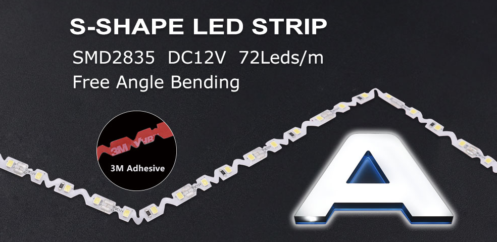 Bendable led strip lights DC 12V - zig zag led strip flexible white color super bright for backlit led channel letters