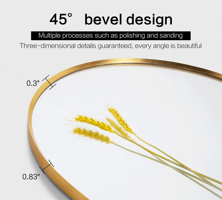 Aluminum Frame Minimalist Full Length Mirror Runway Shape Ledge Standing Dressing Mirror