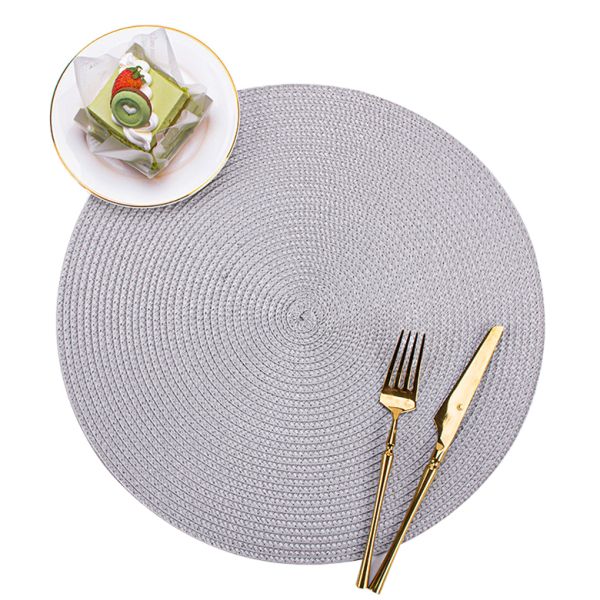 Round Washable PVC Dining Table Place Mats Diameter 38cm or Customized Size Chocolate