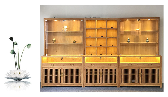 Chinese Style Jade Jewelry Display Showcase Modern LMQ-055 With LED Blub