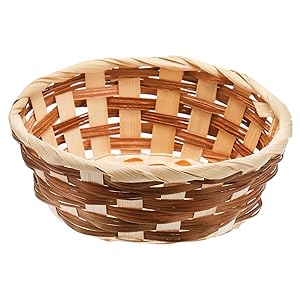 Round Gift Baskets, Bamboo Small Bread & Fruit Baskets, 7" Woven Bread Roll Baskets, Food Serving Baskets, Food Storage Basket For Kitchen Restaurant