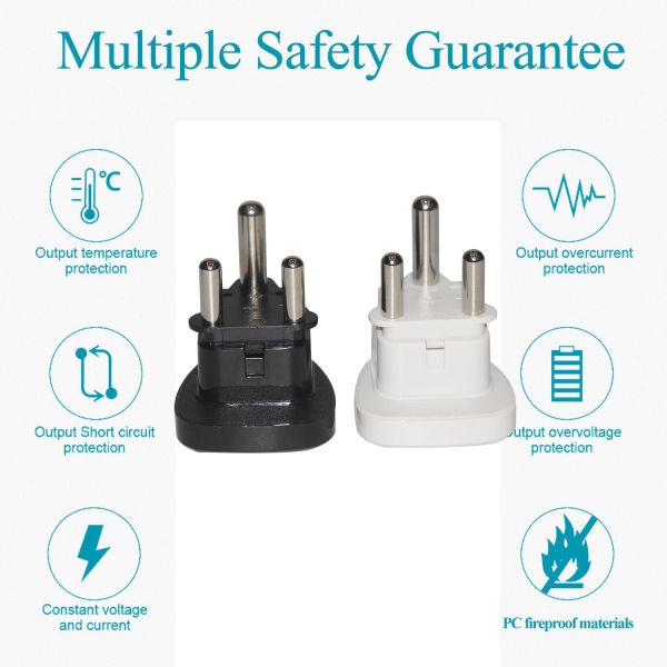 South Africa Type M to Universal Travel Adapter 250V 10A