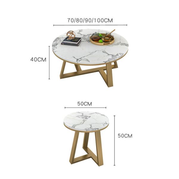 Custom Made Nordic Marble Modern Simple Living Room Round Size Tea Table