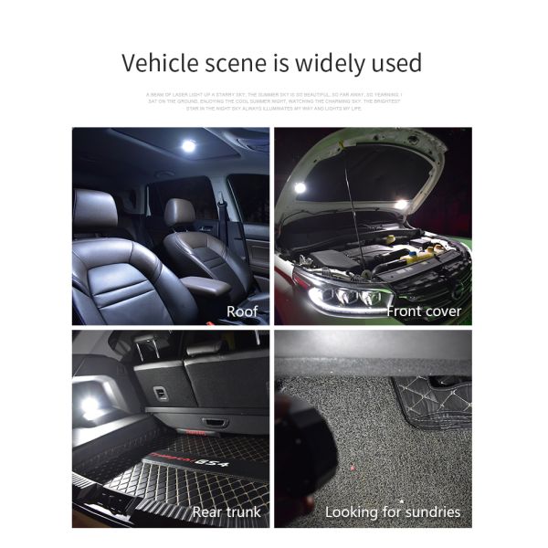 Mini USB White IPX4 80mm Car Interior Reading Lights