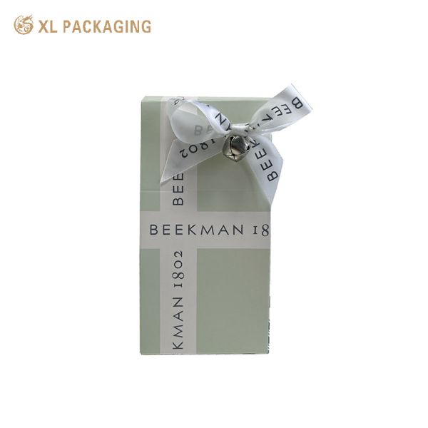 XL Packaging Printed Cosmetic Foldable Card Box Cardboard Paper Foldable Card Box Folder Lip Packaging Box With Ribbon Bow