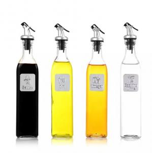 Buy cheap Custom Glass Bottle 650ml 330 Clear Glass Olive Oil Dispenser Bottle with Cap Olive Oil product